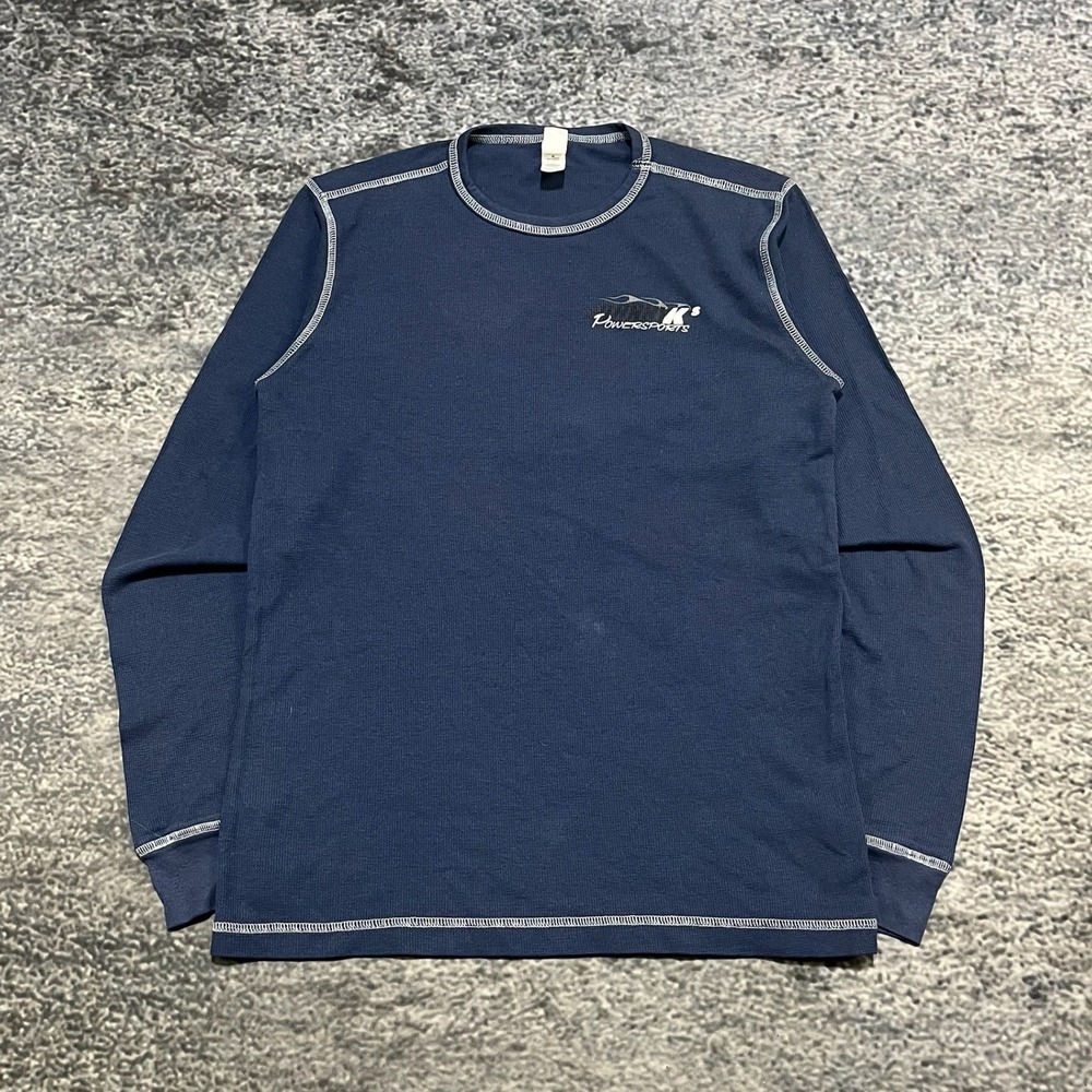 Johnny K's Powersports Thermal Long Sleeve Shirt Mens Medium Blue Moto